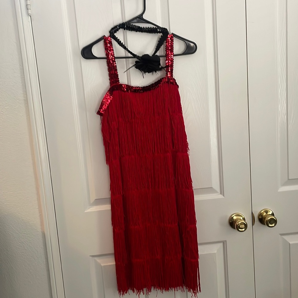 20s red flapper dress large 12/14